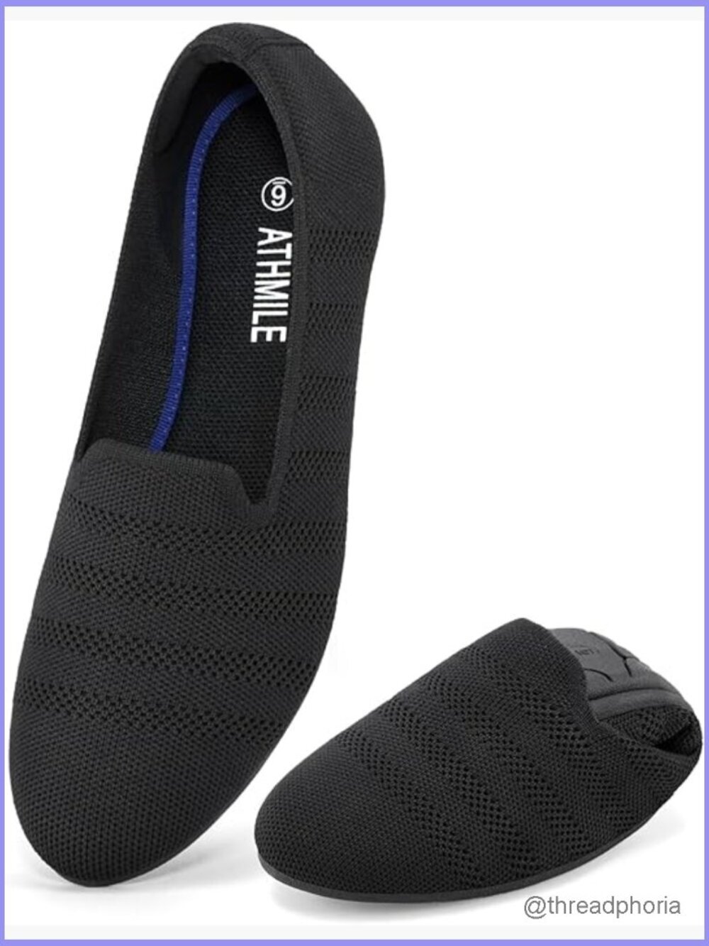 Ballet Flats Slip On Loafers Memory Foam Cushion Non-Slip Machine Washable